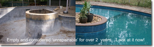 This old marbelite swimming pool was brought back to life with an Aqualux pool finish